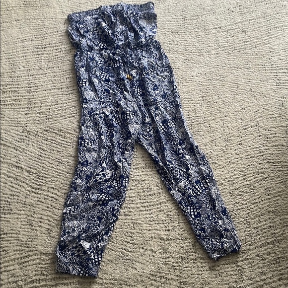 Lilly Pulitzer for Target Pants - Lilly Pulitzer for Target Navy and White Printed Strapless Jumpsuit